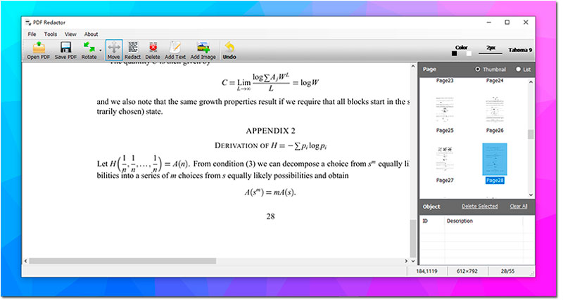 Screenshot of PDF Redactor